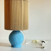 Vintage lamp in opaline blue and golden sons