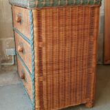 Two-tone rattan chest of drawers
