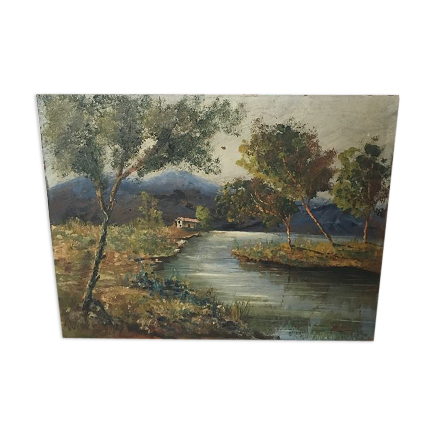 Landscape autumn at dusk