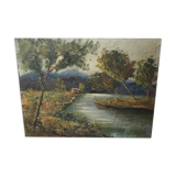 Landscape autumn at dusk