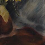 Oil on panel with raven or cozbeau still life with bouquet of flowers