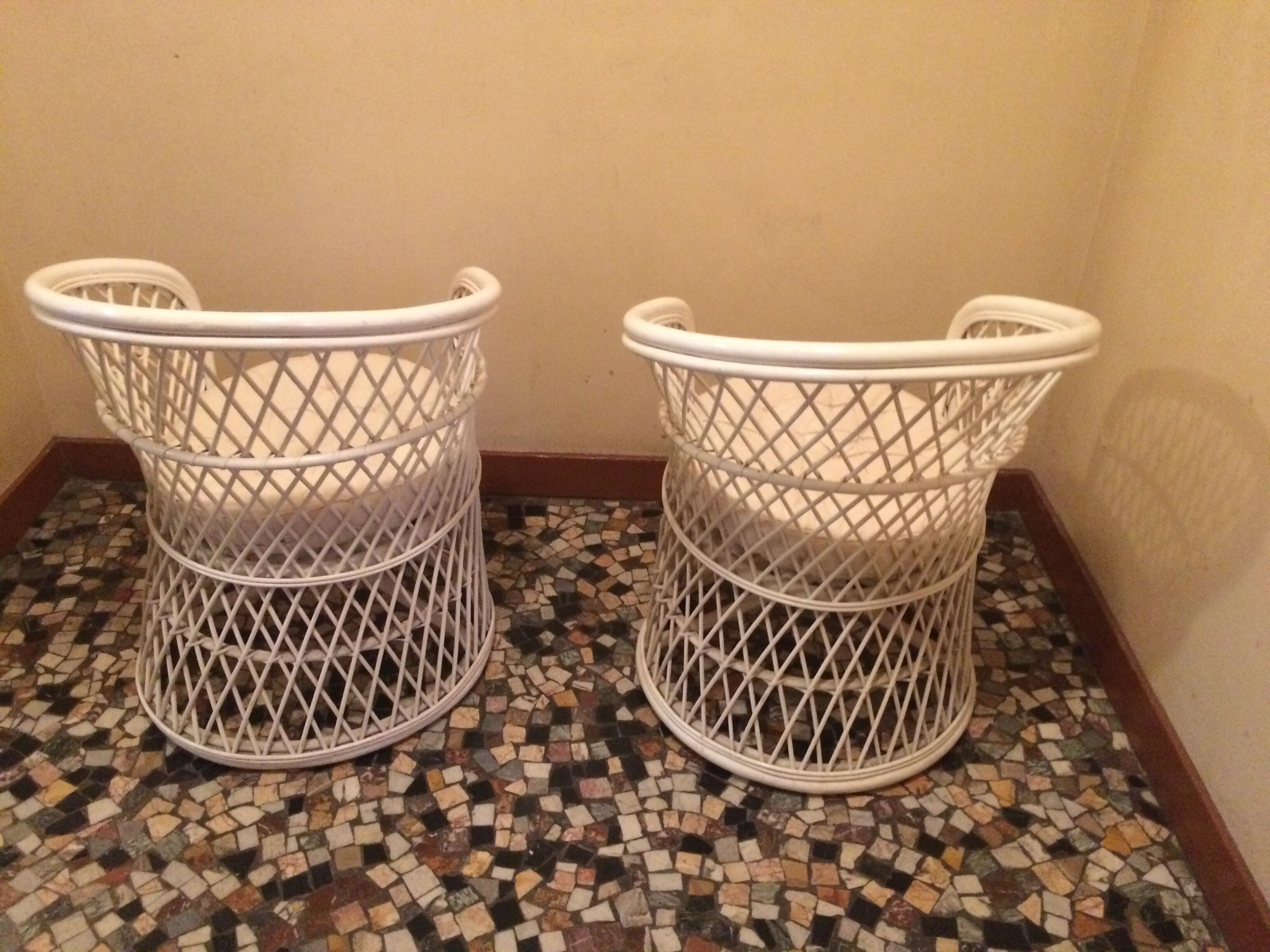Pair of rattan armchairs