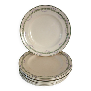 8 assiettes plates Longwy