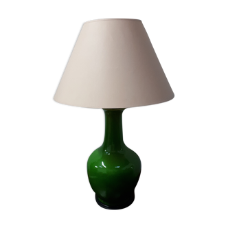 Large ceramic lamp style Chinese Green Apple 1970