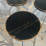 Six industrial bar stools