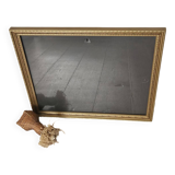 Golden frame with purple floral patterns