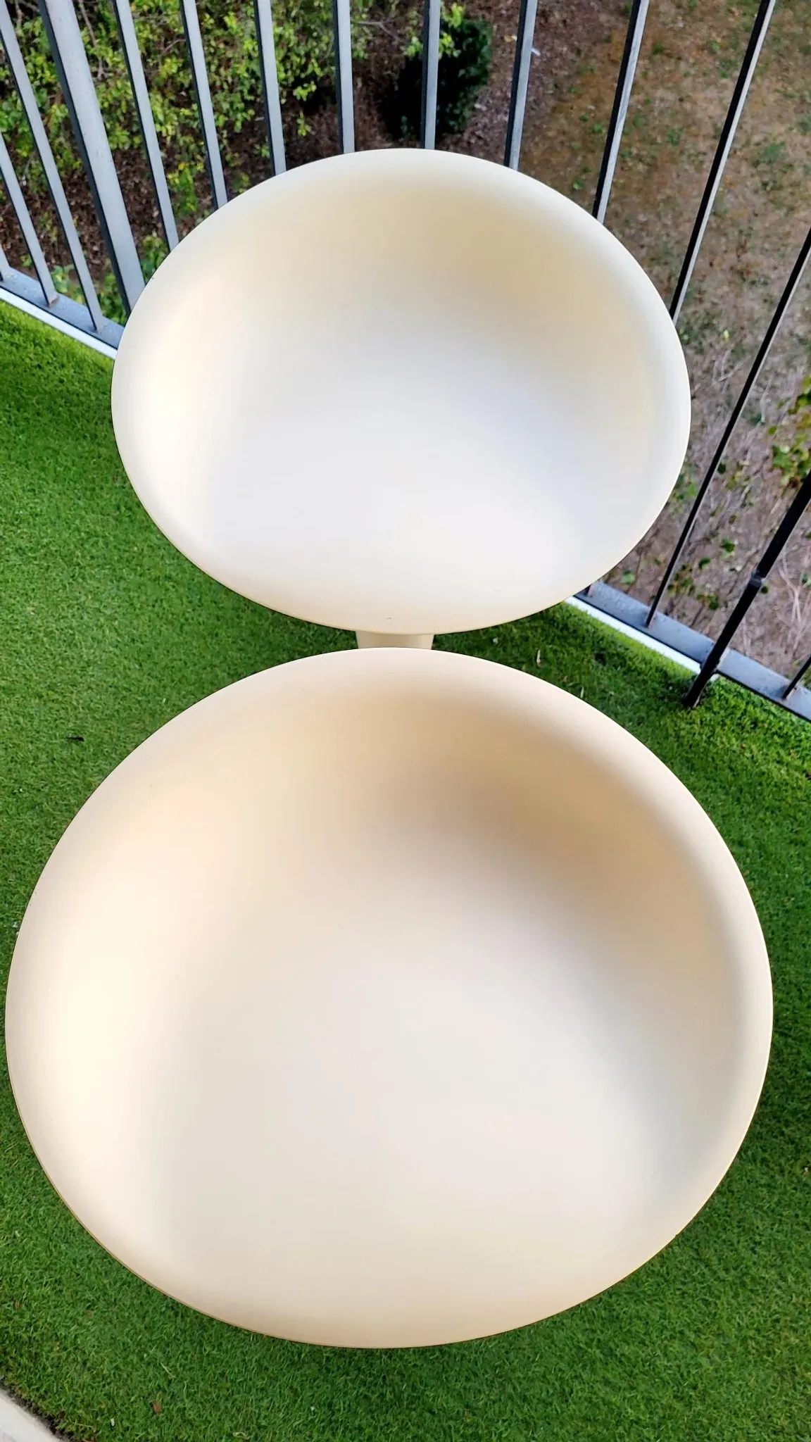 Two bombo stools by magis designed by stefano giovannoni.