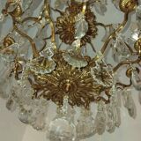 Cage chandelier with 6 light arms and crystal dagger, late 19th century
