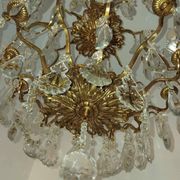 Cage chandelier with 6 light arms and crystal dagger, late 19th century