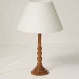 Pair of small vintage turned wood lamp bases Circa 1970