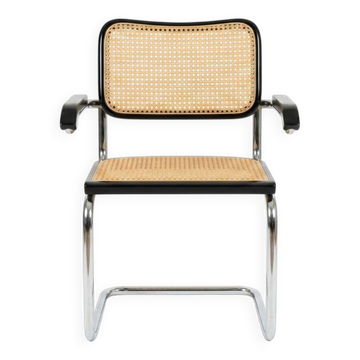 Cesca B64 black armchair Bauhaus Marcel Breuer, Italy
