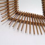 Vintage rattan sun mirror 1960