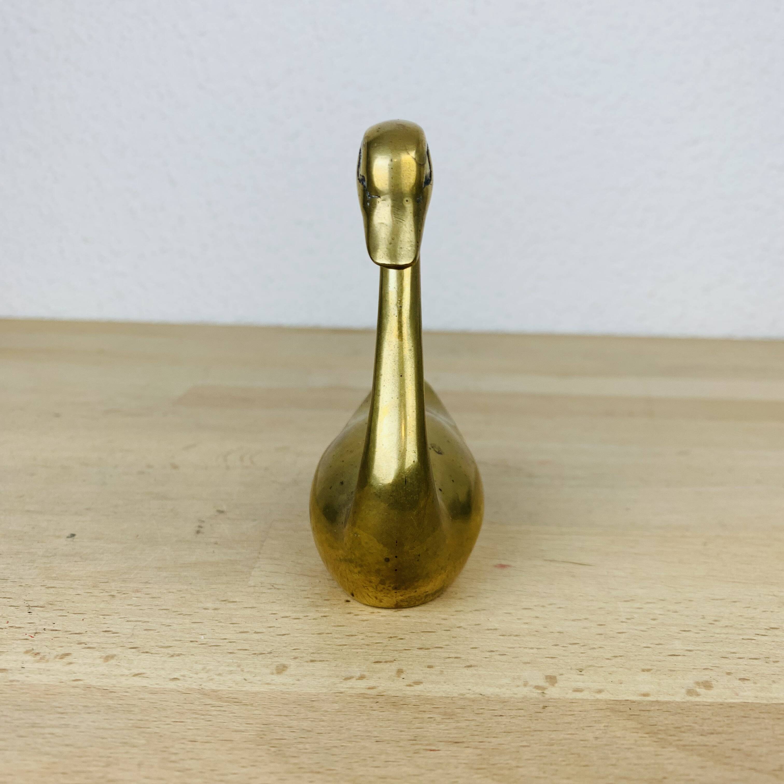 Vintage golden brass duck