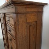 Antieke oude houten archief ladekast