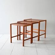 Ensemble de 3 tables gigognes scandinaves vintage en teck