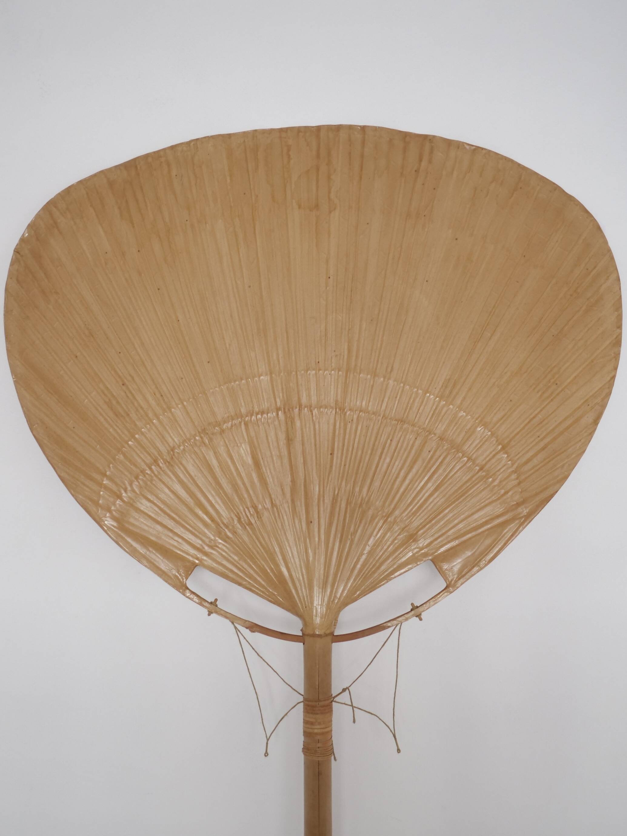 Large-format Uchiwa light fixture designed by Ingo Maurer