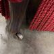 Vintage burgundy fringed armchair/chair