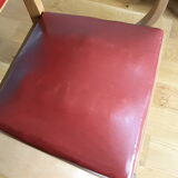 Red skaï bridge armchair