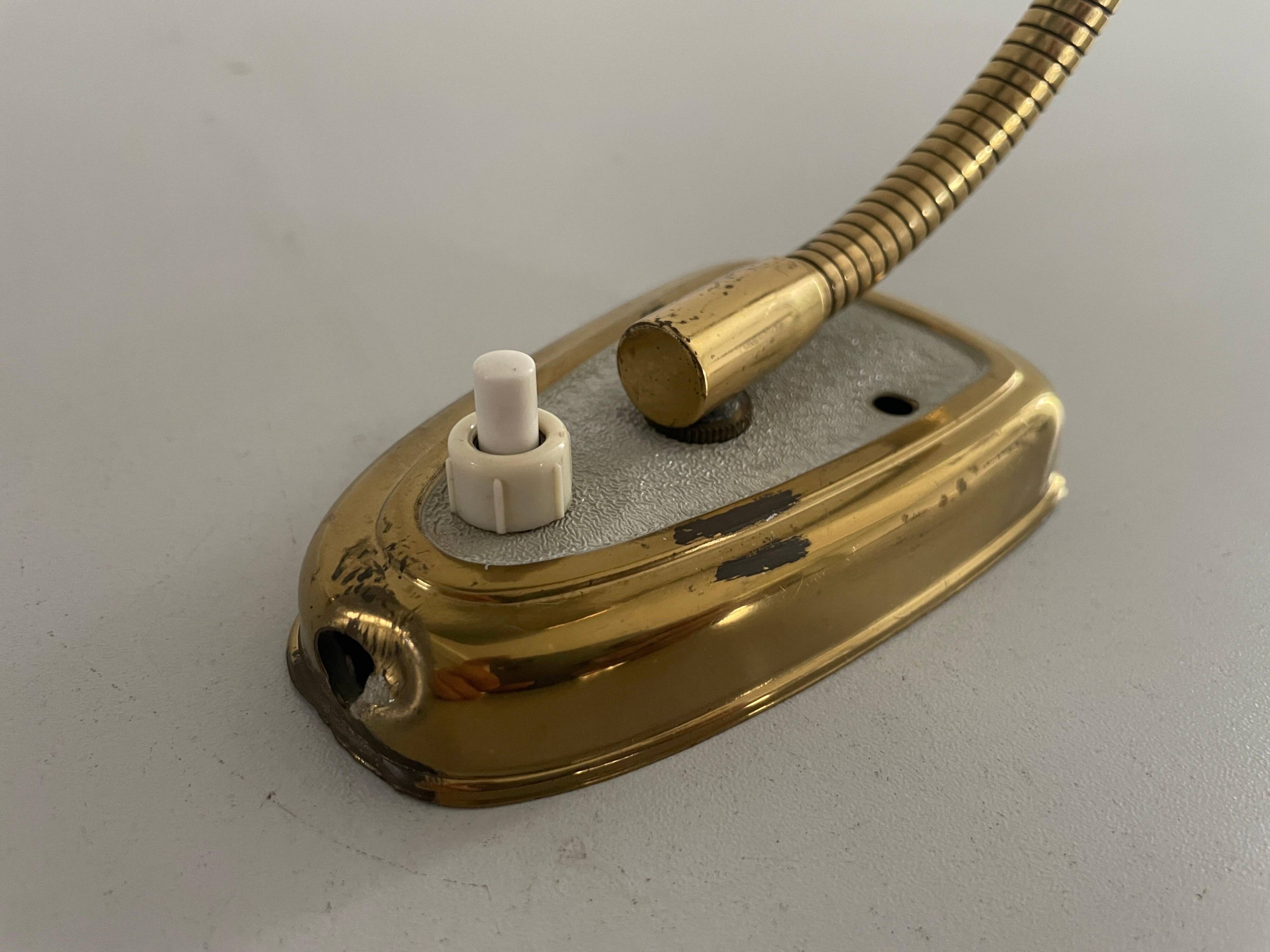 Pair of grey metal and brass wall lights, 1960s, Germany