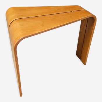 Table basse vintage scandinave bois courbé 1970"