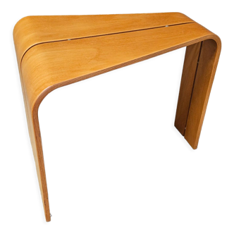 Table basse vintage scandinave bois courbé 1970"