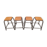 Suite of 4 vintage 60s industrial stools