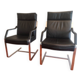Fauteuil en cuir Knoll International de R. Glatzel