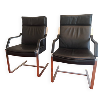 Knoll International leather armchair by R. Glatzel