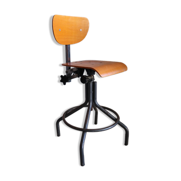 Chaise d’atelier architecte industrielle réglable – années 60