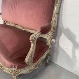 Louis XV style bench in lacquered and gilded beech, 20th century