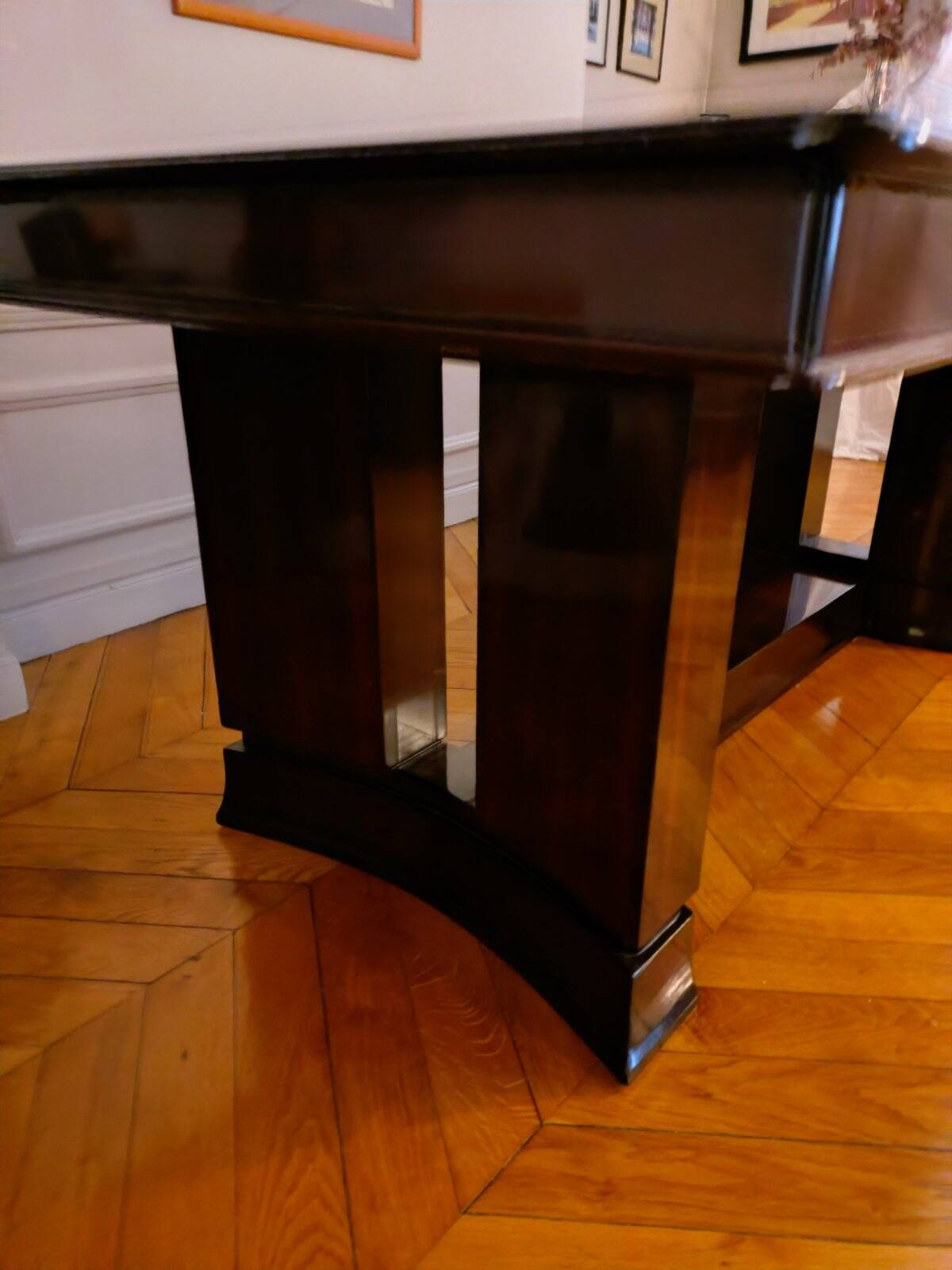 Table à manger Art Déco en palissandre massif Paul Beucher, 1940