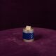Tommaso Barbi Blue Glazed Ceramic and Brass-Toned Metal Table Lighter, 1970