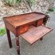 French antique watchmaker's bench – Table with drawers, vice, and original sliding leather surface – circa 1900