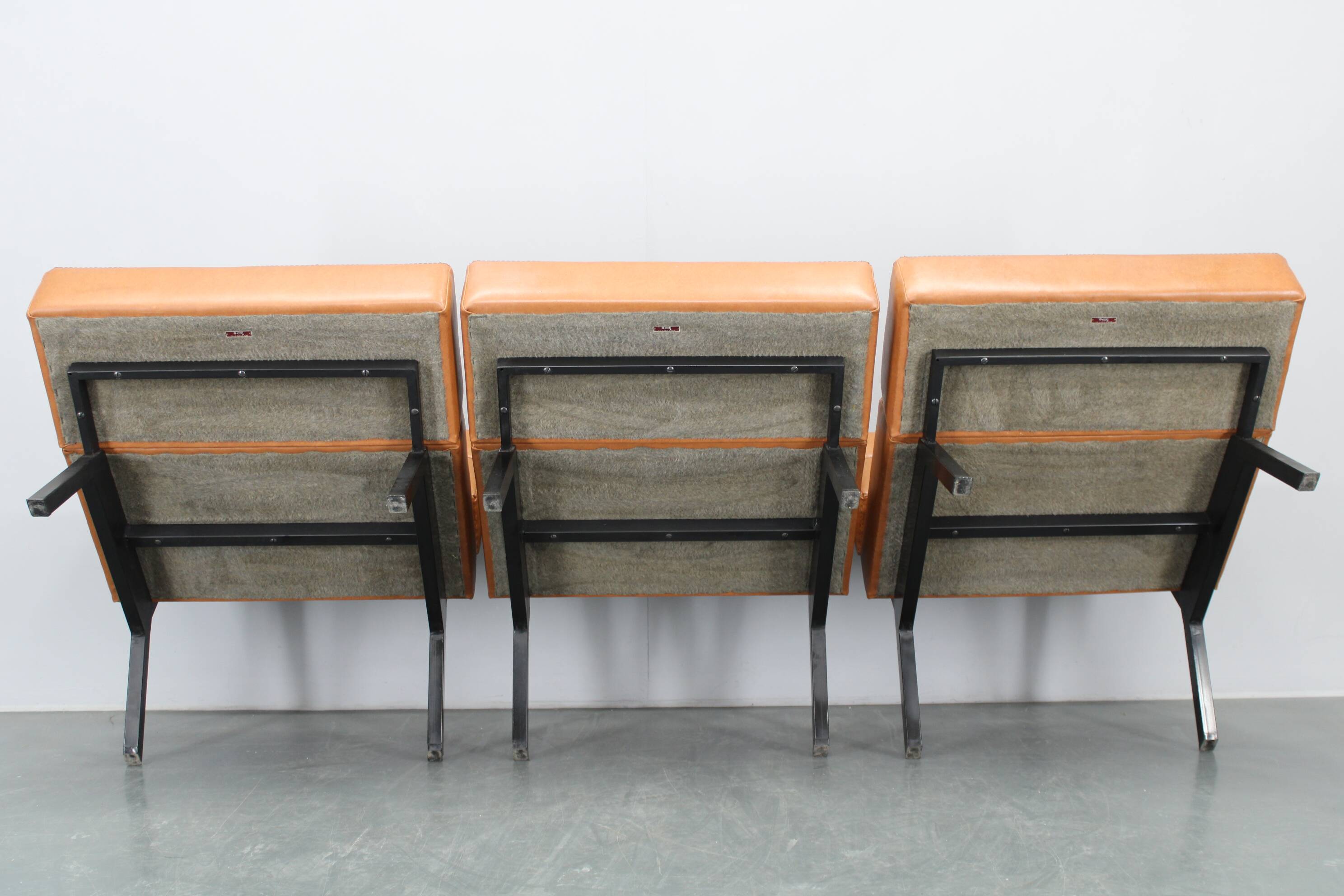 1970s Brevetti IPE Set Of Three RARE Convertible Lounge Chairs, Italy