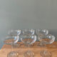 Series of 6 champagne glasses in engraved glass