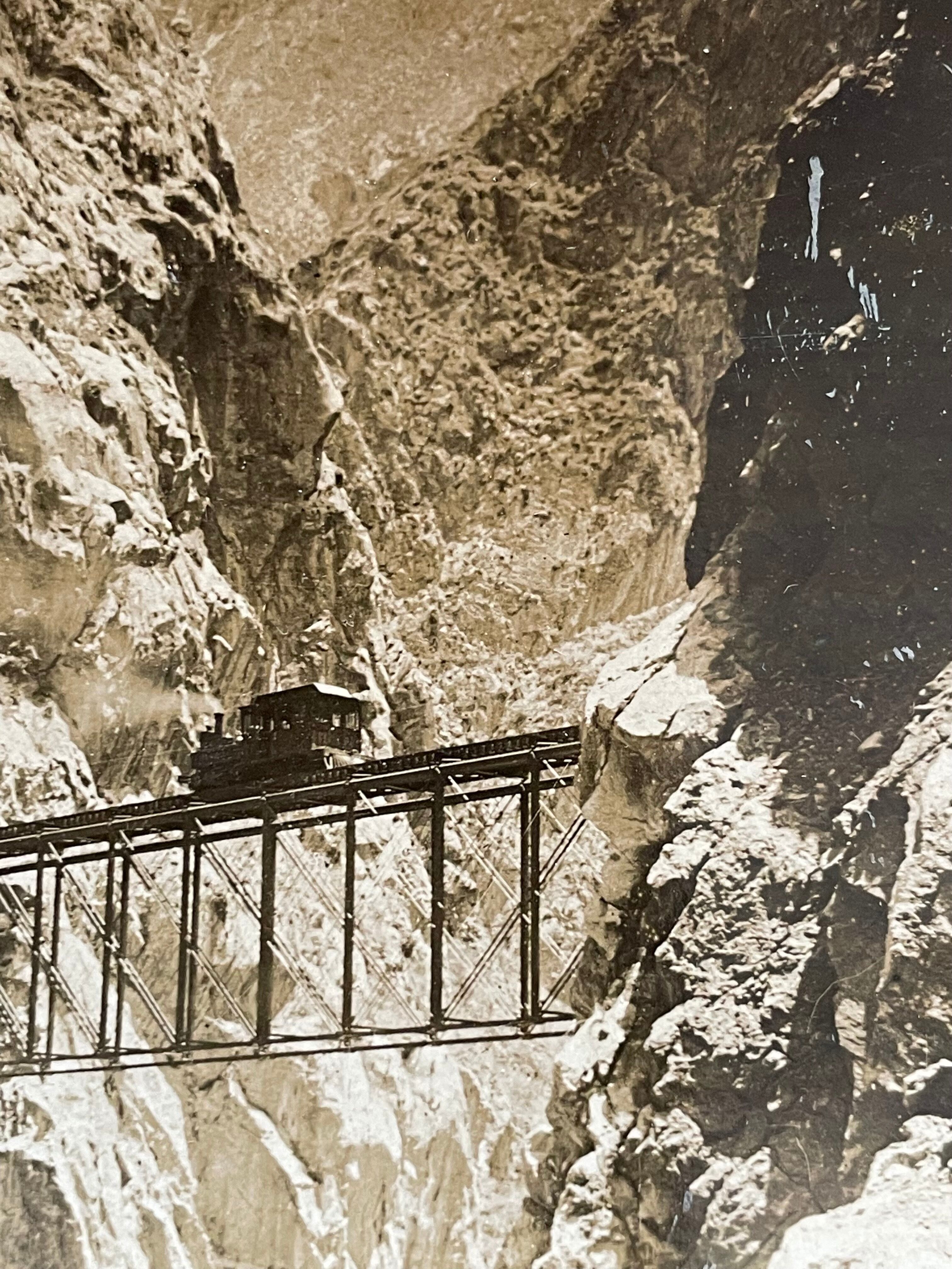 Old photography stereo, stereograph, luxury albumine 1903 Gorge d'Infurnilllo, Peru