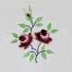 Round earthenware plate Moulin des Loups Orchies model Two Roses
