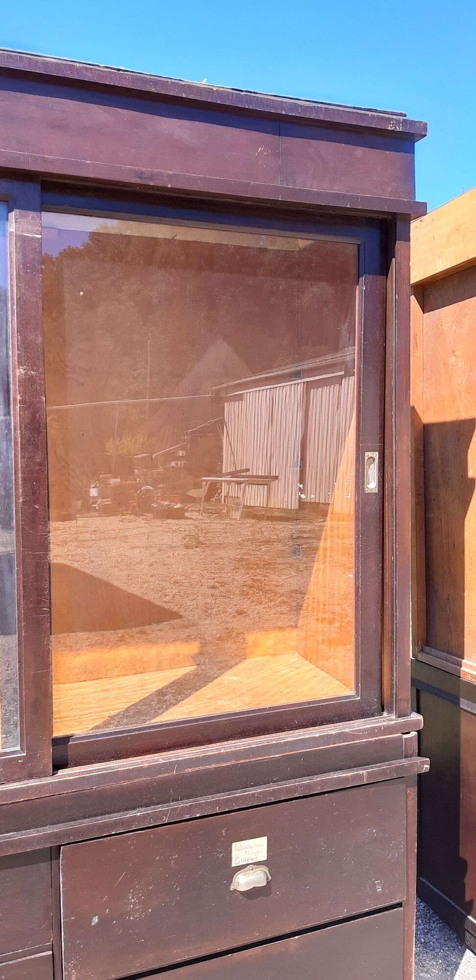 2 wood store furniture and glass doors