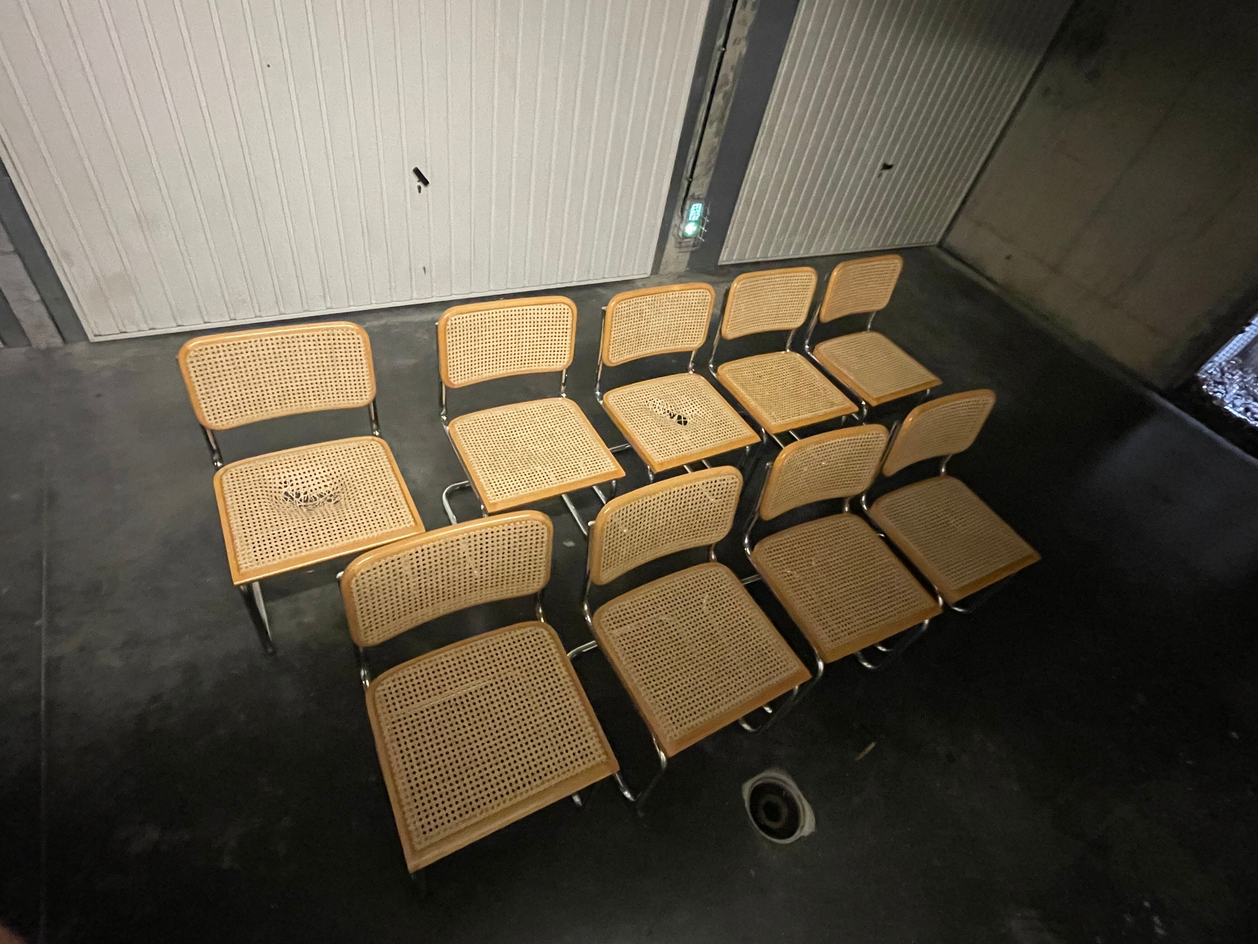 Lot de 9 chaises Cesca B32