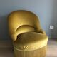 Fauteuil crapaud à franges vintage
