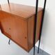 Vintage Italian modular shelving unit in teak and metal from the 1970s