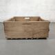 Set of 2 old large baskets with logs wood and wicker