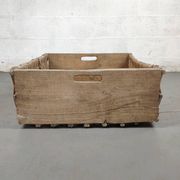Lot de 2 anciens grands paniers à bûches bois et osier
