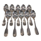 10 silver plated soup spoons, Christofle Vendome, 20.6 cm