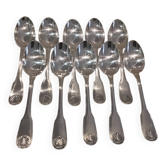 10 silver plated soup spoons, Christofle Vendome, 20.6 cm