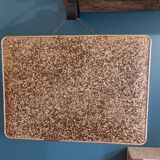 Barber mirror patinated metal surround