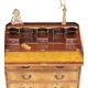 Bureau secrétaire ancien en bois – abattant, cuir, clé