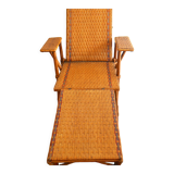 Chaise longue de grand-mère en rotin