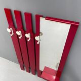 Vintage Wall-Mounted Coat Rack with Mirror and Drawer, 1960s, Czechoslovaki