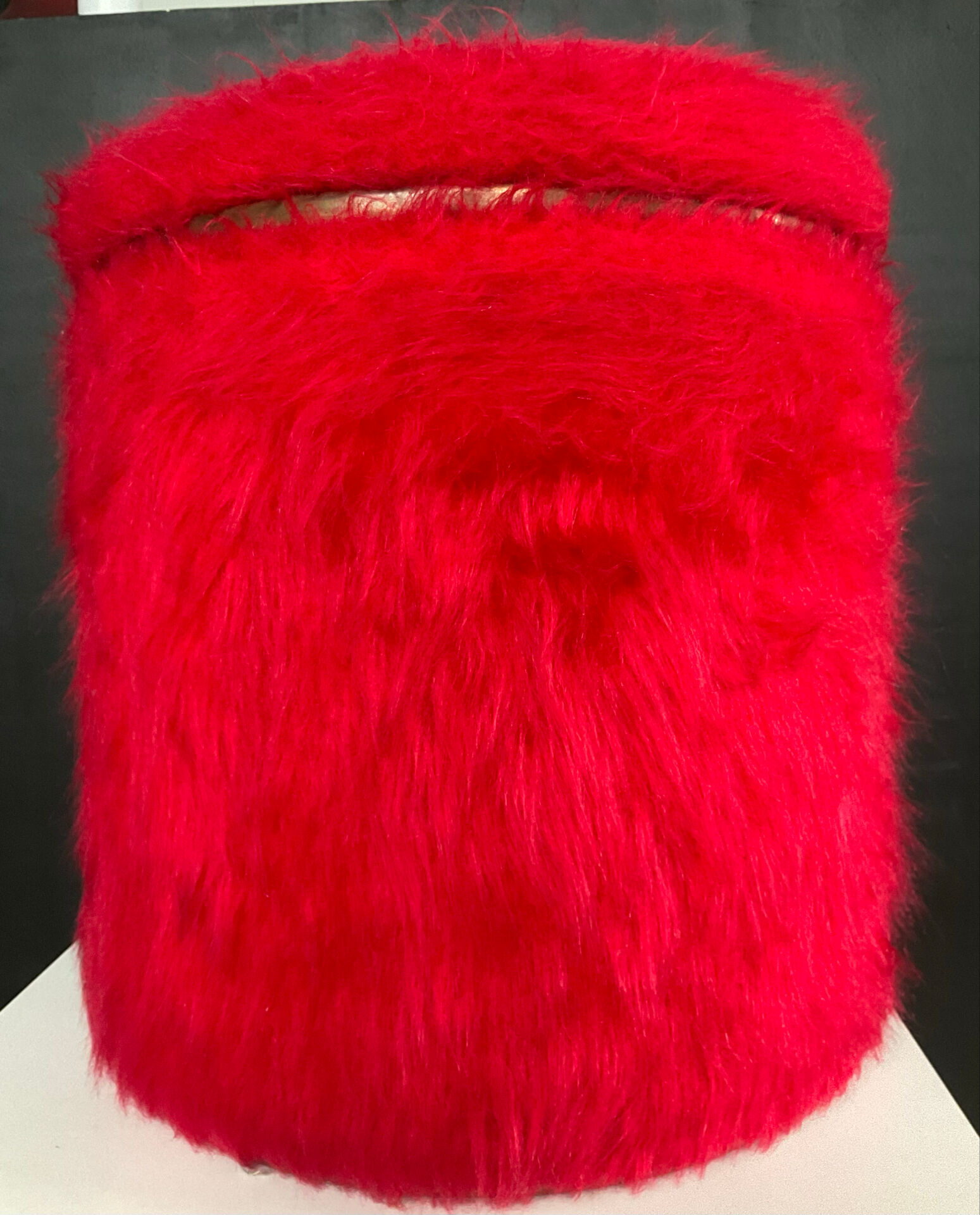 Faux fur storage pouffe from the 60s-70s.